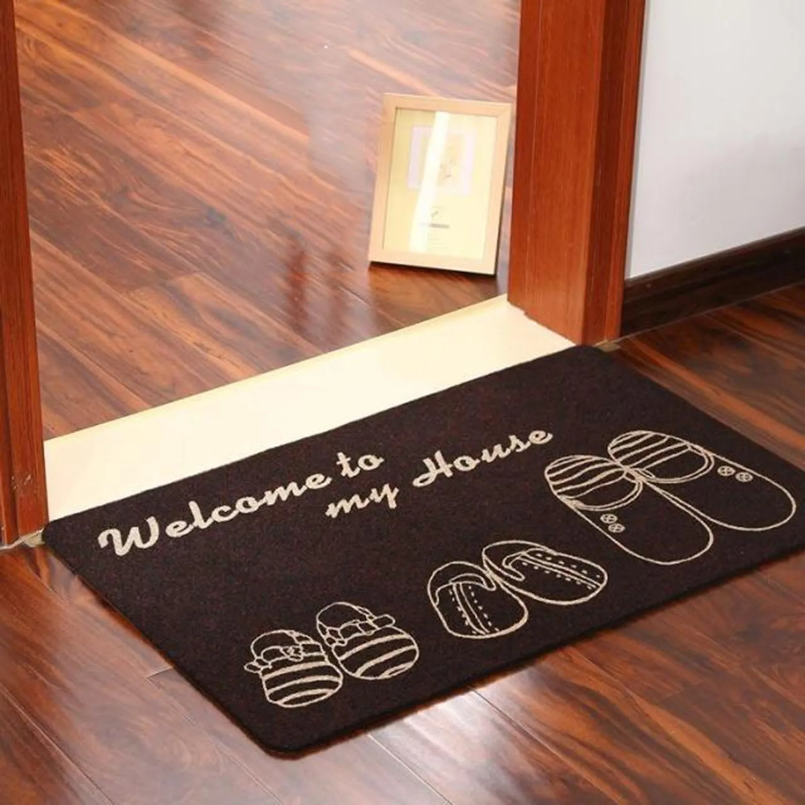 Doormat Super Absorbs Mud Mat Machine Washable Non-Slip Rubber