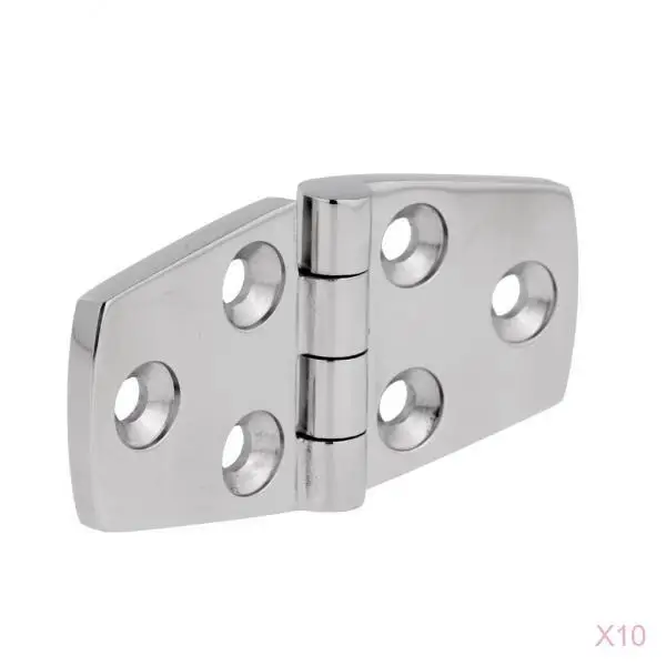 10 Pieces High Polished 316 Stainless Steel Strap Hinge Door Hinge Flush Mount Deck Hardware for Marine Boat Yacht RV