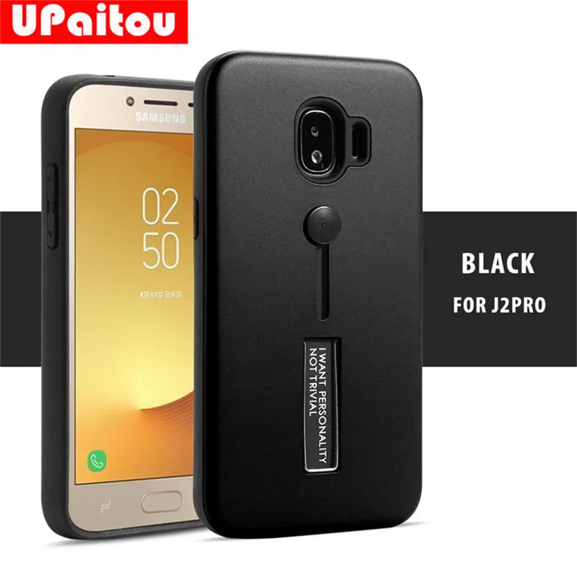 UPaitou Shockproof Case for Samsung Galaxy J8 J7 Duo J6 J4 J2 Pro 2018 Prime Plus Core Metal Ring Stand Rubber Back Cover |