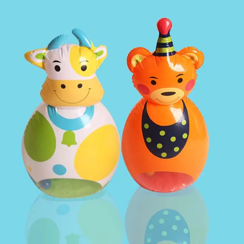 

PVC Inflatable Tumbler Children Toy Cute Cartoon Animal Shape Design with Bell
