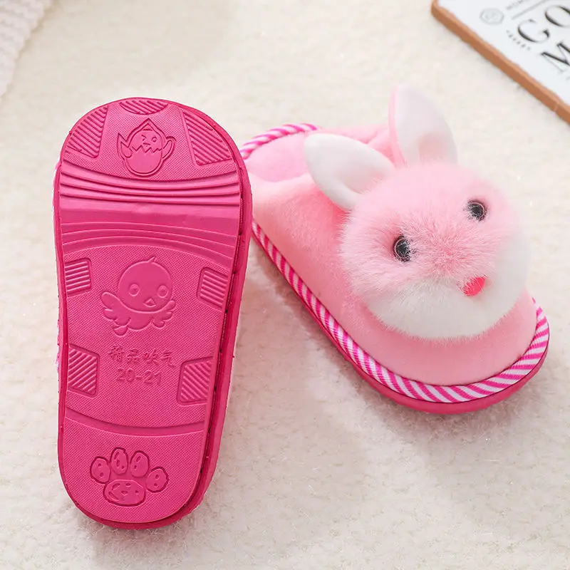 

2020 new arrival Creativity anti-slip childrens slippers indoor velvet shoes girls boys lovely fur slipper