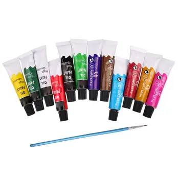 

12 Colors Oil Painting Paint Drawing Pigment 12ml Tubes with Brush Art Supplies