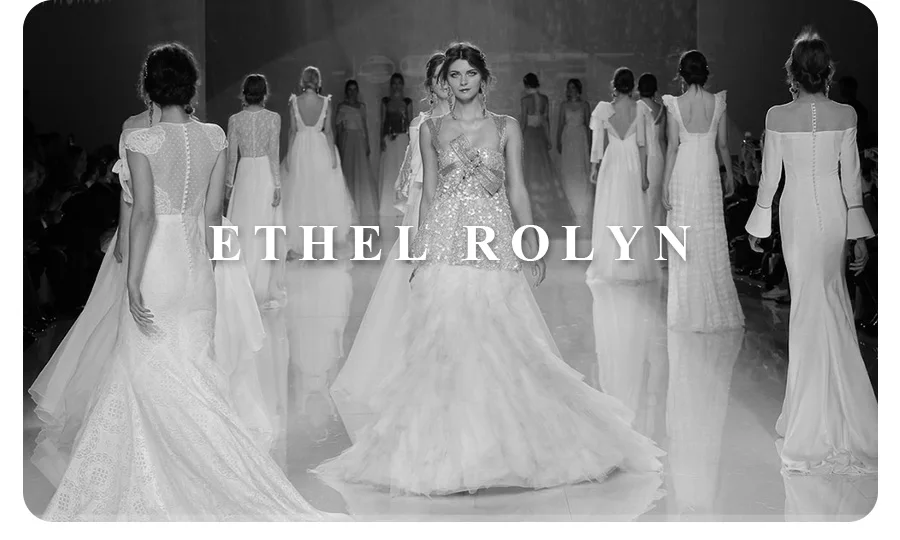 ETHEL ROLYN V-neckline Sexy Backless Romantic Princess Wedding Dress Long Sleeve Tulle Appliques Wedding Gowns vestido de novia