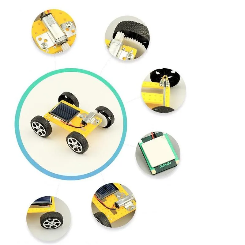 Solar Car DIY Assemble Toy Set Solar Powered Car Kit Educational Science For Kid DIY ABS Kit Child Early Educational Gift