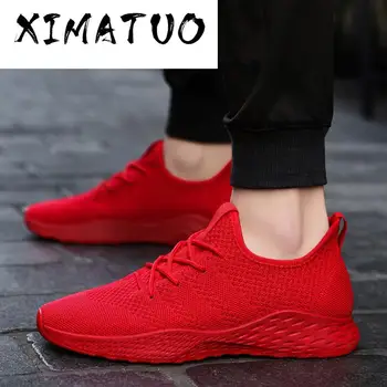 

Breathable Men Sneakers Male Shoes Adult Red Black Gray High Quality Comfortable Non-slip Soft Mesh Men Shoes Summer Size 36-49