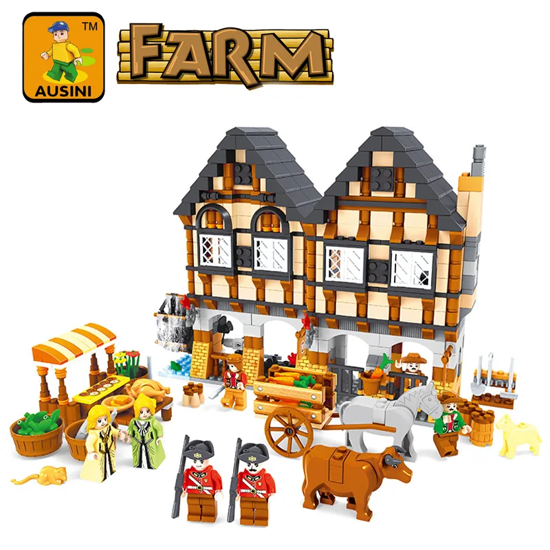 

AUSINI ausini Assembled Building Blocks 28001 Farm Series 884 PCs Children'S Educational Toy