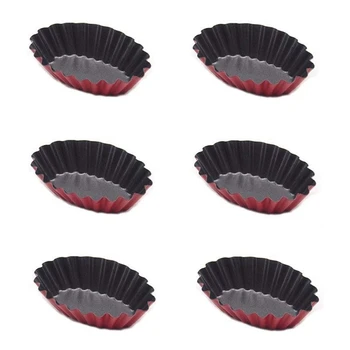 

20 Pcs Reusable Egg Tart Mold Cupcake and Muffin Baking Cup,Oval Shape Tortilere Cookie Pudding Mould Baking Tool Bakeware