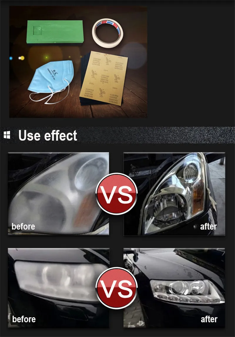 Полированная Автомобильная фара для автомобиля с защитой от царапин, переделанное Покрытие 800 г, Полировочный Гидрофобный комплект для ремонта царапин, уход за автомобилем