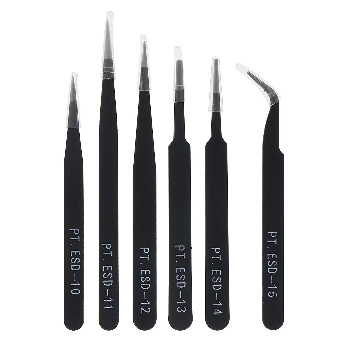 6pcs Stainless Steel Tweezer 1.0MM Anti Static Fix Repair Tool Kit for Electronics Jewelry Fine Craft Mobile phone Sticker Drill