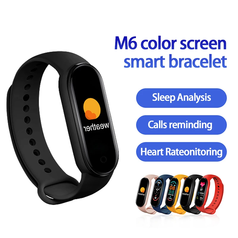 M6 Smart Bracelet Heart Rate Blood Pressure Health Waterproof Smart Watch With Bluetooth Pedometers Wristband Fitness Tracker