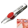 Makeup Professional Eyelash Tweezers Stainless Steel Handy LED Light Make Up Eyelash Eyebrow Hair Removal Tweezer 4
