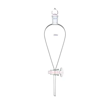 

250ml,24/40,Glass Pear Shape Sep Funnel,Straight Drop Tube,W/Glass Stopcock