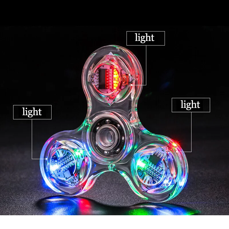 New Premium Quality Glow in the Dark Finger Fidget Figit Tri Spinner Pocket Toy 