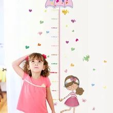 Детская комната, детская комната, игривое украшение, наклейка на стену, зонтик, измерительная наклейка для девочек