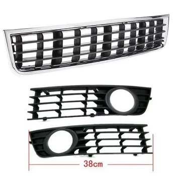 

Chrome Front Bumper Lower Center Grill + 2x Side Grilles Left Right For Audi A4 Sedan Modle 2002 2003 2004 2005