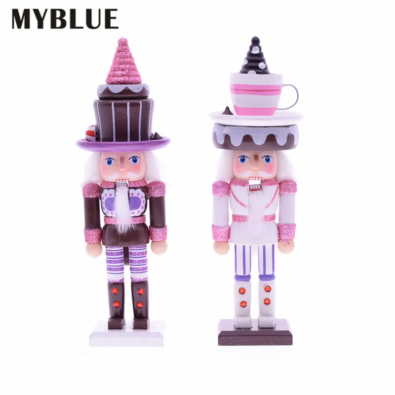 

Christmas Ornaments MYBLUE 25cm Vintage Wooden Soilder Nutcracker Sculpture Figurine Home Room Decoration Accessories