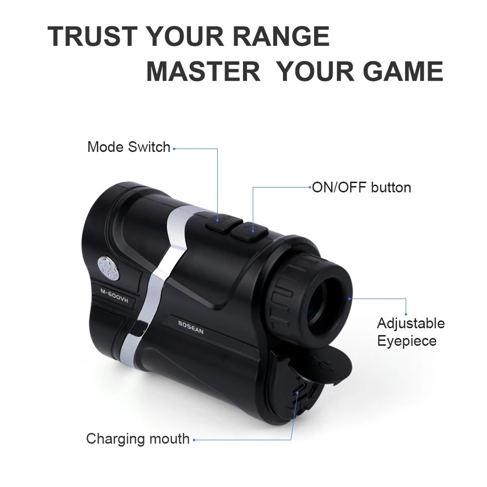 Bosean Golf Laser Rangefinder Flag-Lock Distance Meter USB Charging 7X Speed Height Angle Continuous Scan for Hunting Bosean Golf Laser Rangefinder Flag-Lock Distance Meter USB Charging 7X Speed Height Angle Continuous Scan for Hunting