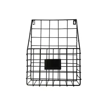 

Nordic Wrought Iron Storage Basket Magazine Newspaper Storage Rack Wall Mount Home Decoration Office Debris Storage Basket