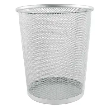 

Circular Mesh Bin Waste Paper Basket Bin (Silver)