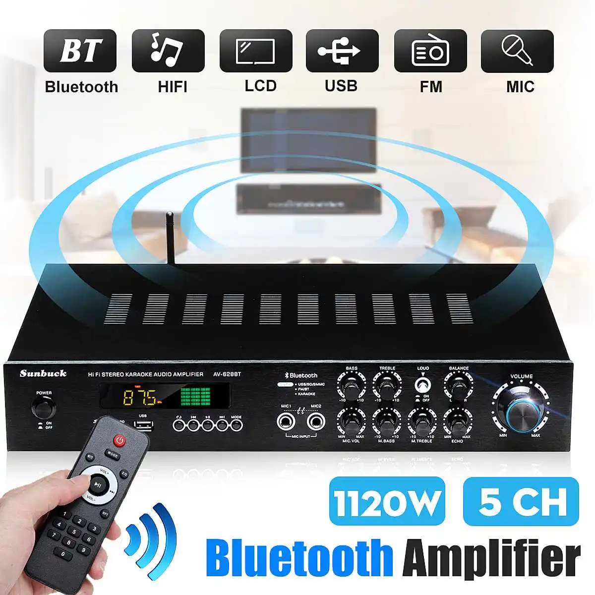 summing amplifier 220V 2000W HIFI AV Power Amplifier Audio Subwoofers HiFi Stereo Bluetooth Surround Sound Digital Powerful Home Karaoke Cinema pre amp