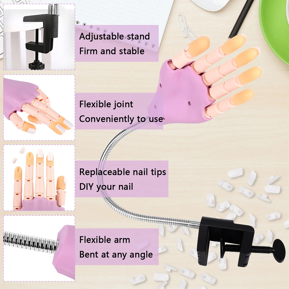 Гибкая многоразовая ручная модель для практики маникюра гибкий палец с