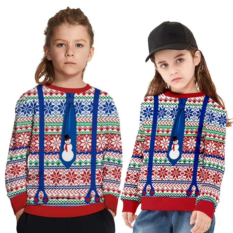 Подростковый пуловер футболки большого размера Детская футболка с рисунком единорога Санта Клауса в рождественском стиле топы для мальчиков и девочек, детская одежда