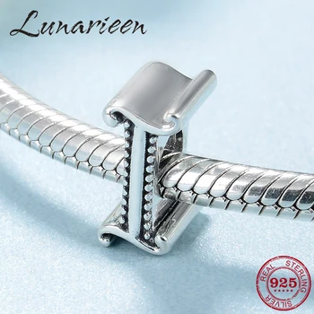 

100% Real 925 Sterling Silver Letter I Alphabet Beads fits Original Charms European Bracelets Bangles Diy Jewelry Making