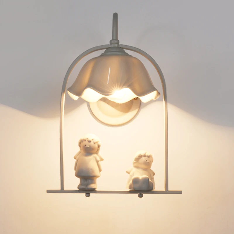 

Creative wall lights for home bedroom bedside reading lamp living room kitchen corridor stairs wall decor angel led wall light