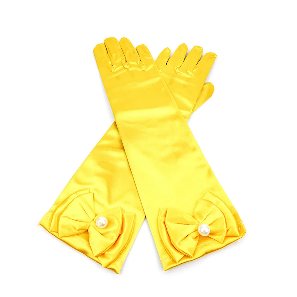 Children Gloves 29*8 cm 11 Colors Long Finger Gloves Blue Pink Yellow Green Princess Accessories Children Elsa Party Costume