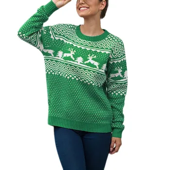 

Casual Loose Autumn Winter Sweater Women Winter Warm Christmas Sweater O-Neck Christmas knitting Pullover Tops Y930