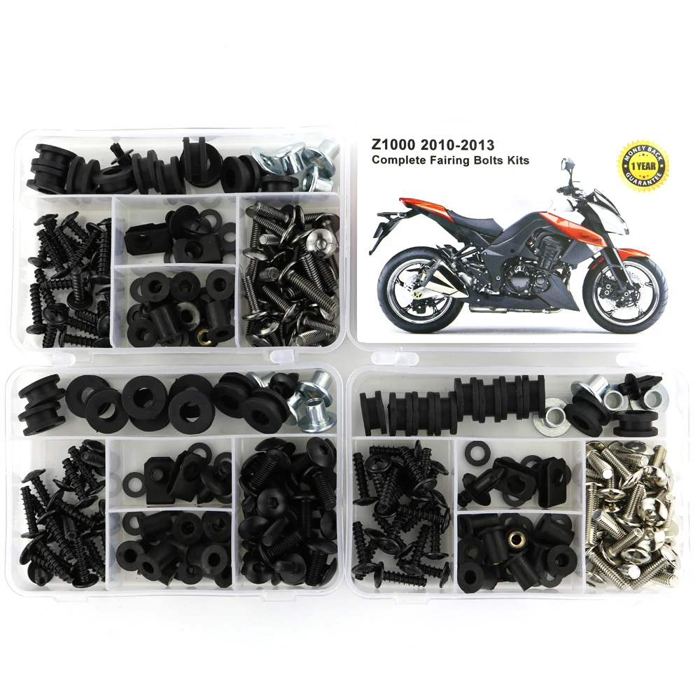 

For Kawasaki Z1000 2010 2011 2012 2013 Motorcycle Complete Full Fairing Bolts Kit Clips Cowling Screws Nuts OEM Style Steel
