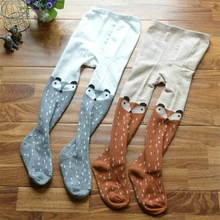 Детские Колготки с рисунком лисы; От 0 до 5 лет колготки для маленьких мальчиков и девочек; брюки; леггинсы; колготки для маленьких детей из хлопка; сезон весна-осень