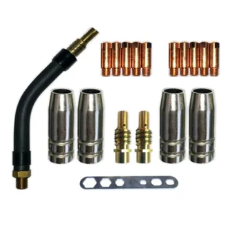 

18Pcs 15AK MIG/MAG Welding Torch Contact Tips Holder Gas Nozzle Swan Neck Parts