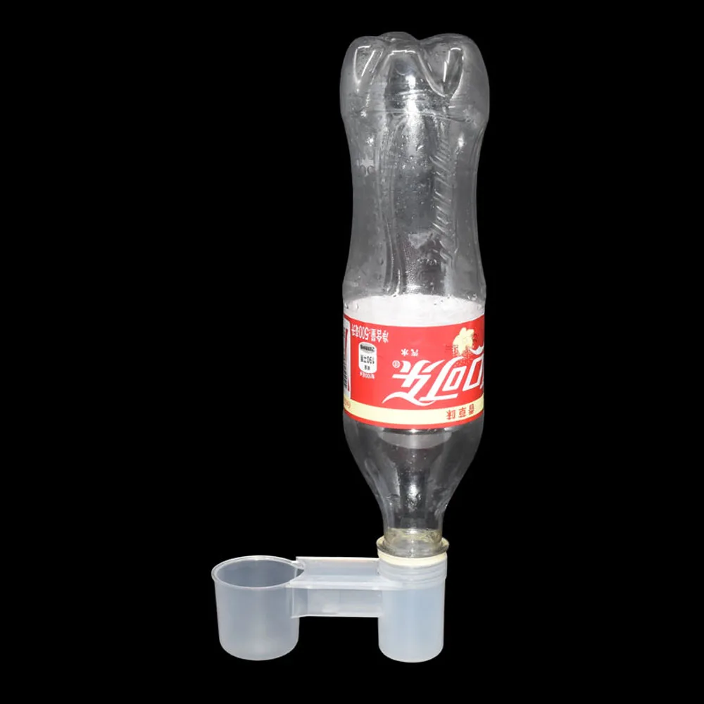 Plastic Pet Bird Drinker Feeder Water Bottle Cup Cat Chicken Pigeon Parrot Hamster Double Nozzle Water Guide For Family Garden