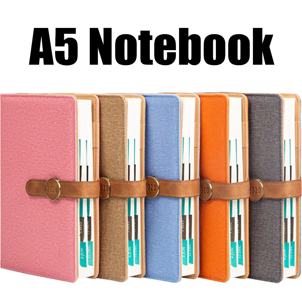 A5 Soft Cover Spiral Ring Planner Notebook Agenda Hardcover Notebook Weekly Schedule Leather Agenda Diary Notebook