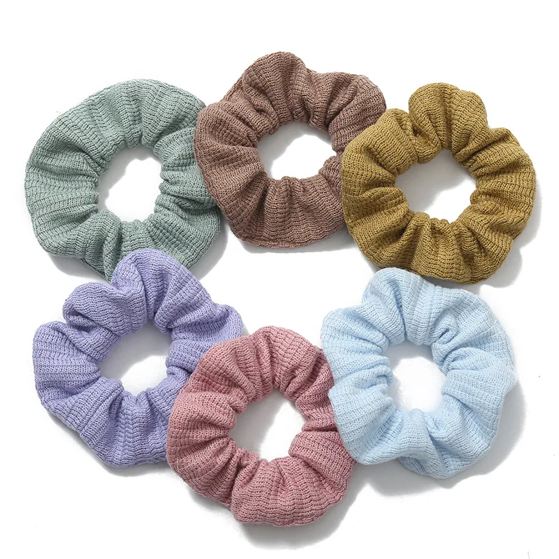 

Candy Color Ponytail Hair Tie Rubber Bands Knitting Hair Scrunchies Soft Warm Restore Hair Rope Elastic Hair Bands