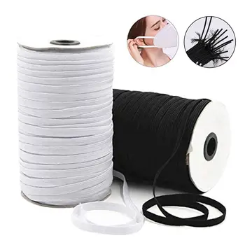 

3mm/6mm Width Braided Elastic Band Stretch Cord Rope for Clothes Craft DIY Mask Spandex Band Trim Sewing Fabric DIY Accessories