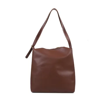 

Large Shoulder Bag Women's New Autumn and Winter Fashion Simple Tote Bag Foreign Style Texture Soft Leather Messenger Bag