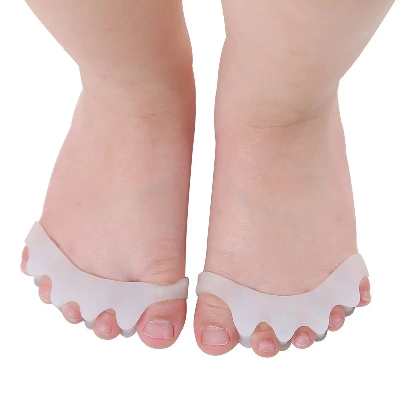 Child Silicone Toe Separator Stretcher Bone Straightener Spreader Hallux Valgus Corrector Kid Foot Care Tool 2pcs = 1pair toe separators toe corrector toe spreader finger toe separator