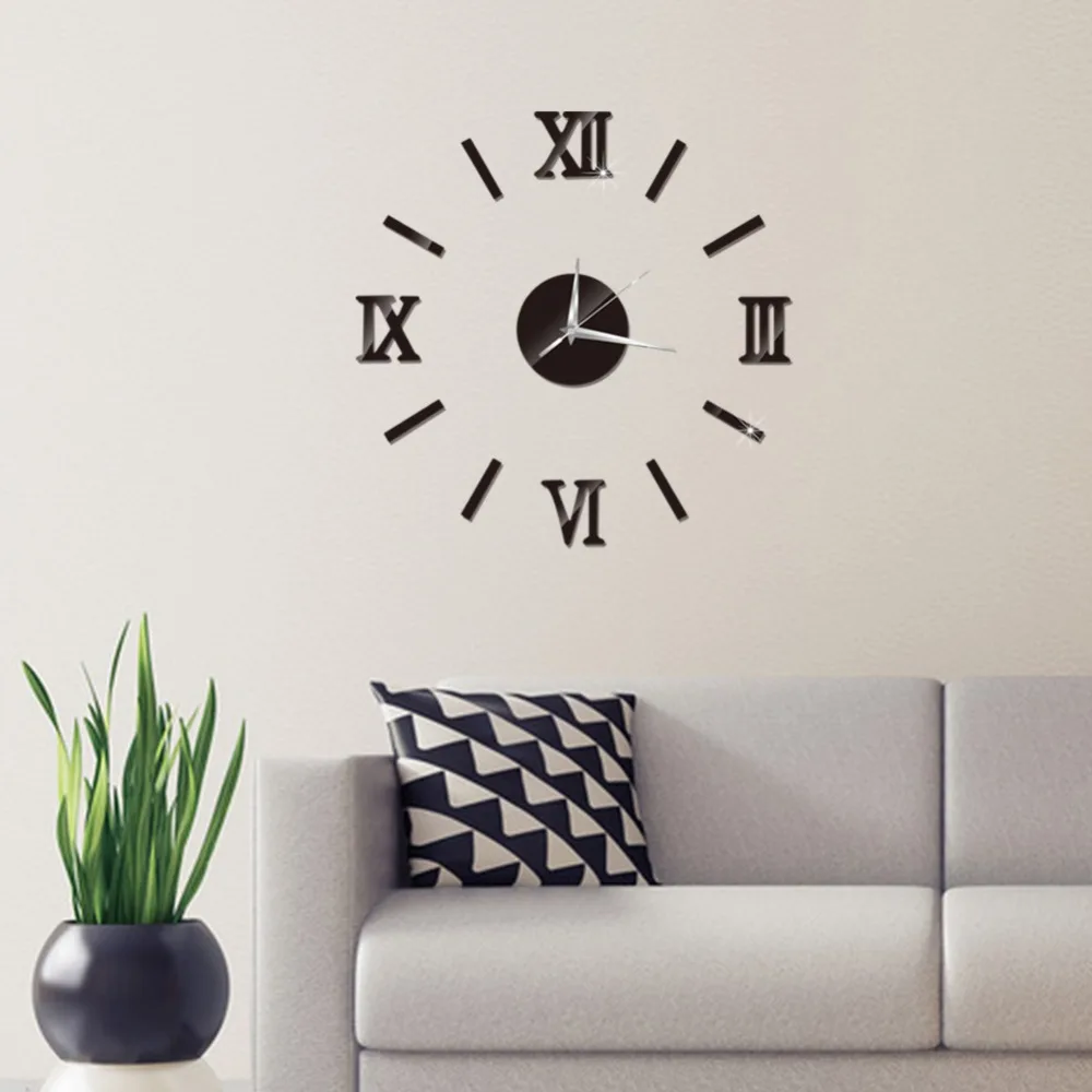 3D Wall Clock Mirror Wall Stickers Fashion Living Room Quartz Watch DIY Home Decoration Clocks Sticker reloj de pared 12