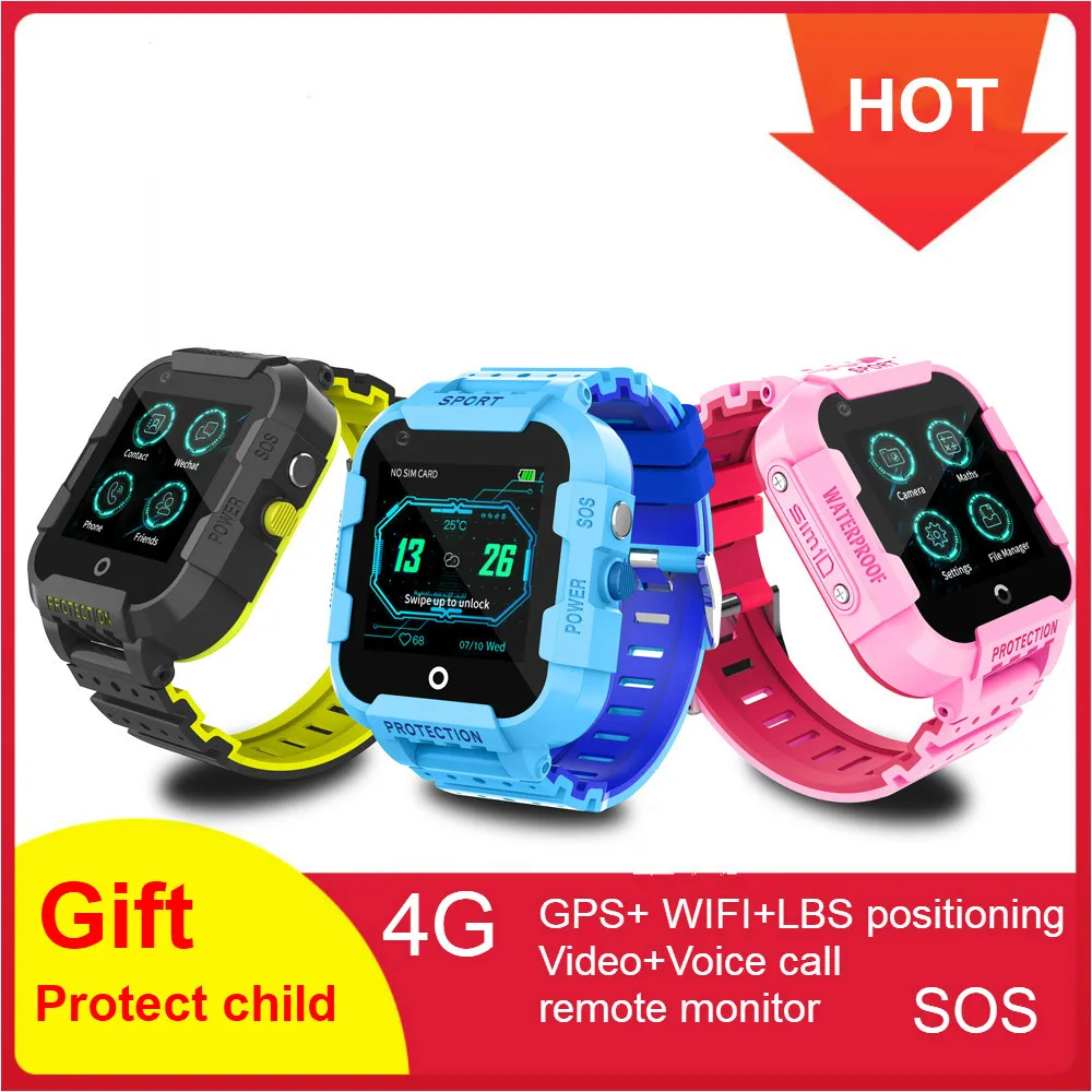 Продажа 696 DF39Z 4G смарт часы детские font b gps b font Wifi трекер Smartwatch сенсорный экран sos sim телефонный звонок Водонепроницаемая детская камера часы DF39