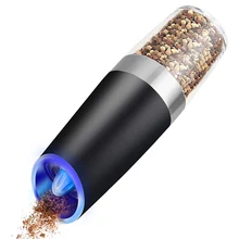 Electric Salt and Pepper Grinder Set,Gravity Control Battery Powered With Blue LED Light, Adjustable Ceramic Coarseness Electric Salt and Pepper Grinder Set,Gravity Control Battery Powered With Blue LED Light, Adjustable Ceramic Coarseness