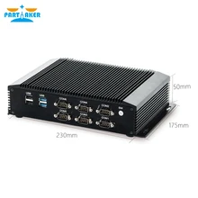 Причастником промышленного ПК безвентиляторный мини компьютер Intel i5 4200U i7 4500U 6* RS232/485 2* Intel Lans GPIO LPT HDMI VGA 8* USB WiF