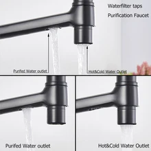 

Kitchen Water Filter Faucet Kitchen Faucets Dual Spout Filter Faucet Mixer 360 Degree Rotation Water Purification Feature Taps