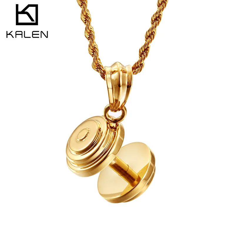 

Jewelry Fitness Dumbbell Barbell Pendant Titanium Steel Necklace to Send Her Boyfriend Gift