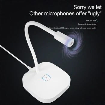 

Noise Reduction Computer Gaming Plug And Play Metal Condenser USB Desktop Microphone With Mute Button 360 Gooseneck Recording