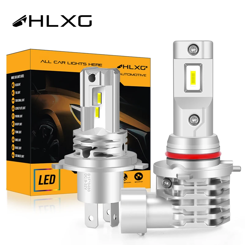 HLXG H11 светодиодный H8 h7 H4 HB3 9005 HB4 9006 со светодиодными кристаллами для автомобиля