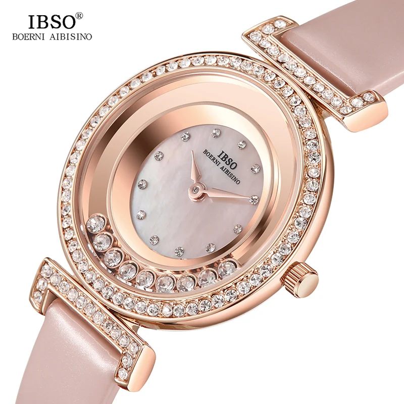 

IBSO Women's Quartz Watch Luxury Crystal Rhinestone Clock Hours Fashion Montre Femme Ladies Quartz Wristwatch Relogio Feminino