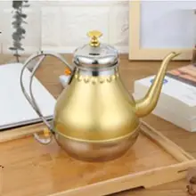 Толстый чайник из нержавеющей стали, цветочный чайник с фильтром, отель, ресторан, ресторан с индукционной плитой, чай, длинный рот, большой чай