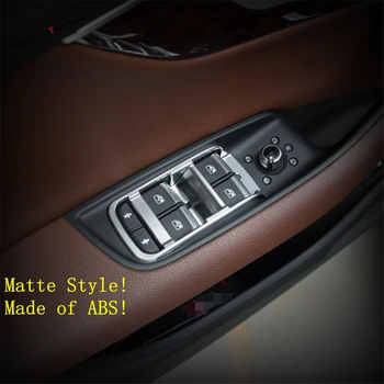 

Yimaautotrims Inner Door Armrest Window Lift Button Panel Cover Trim 4 Piece Fit For Audi Q7 2016 - 2019 ABS Interior Mouldings